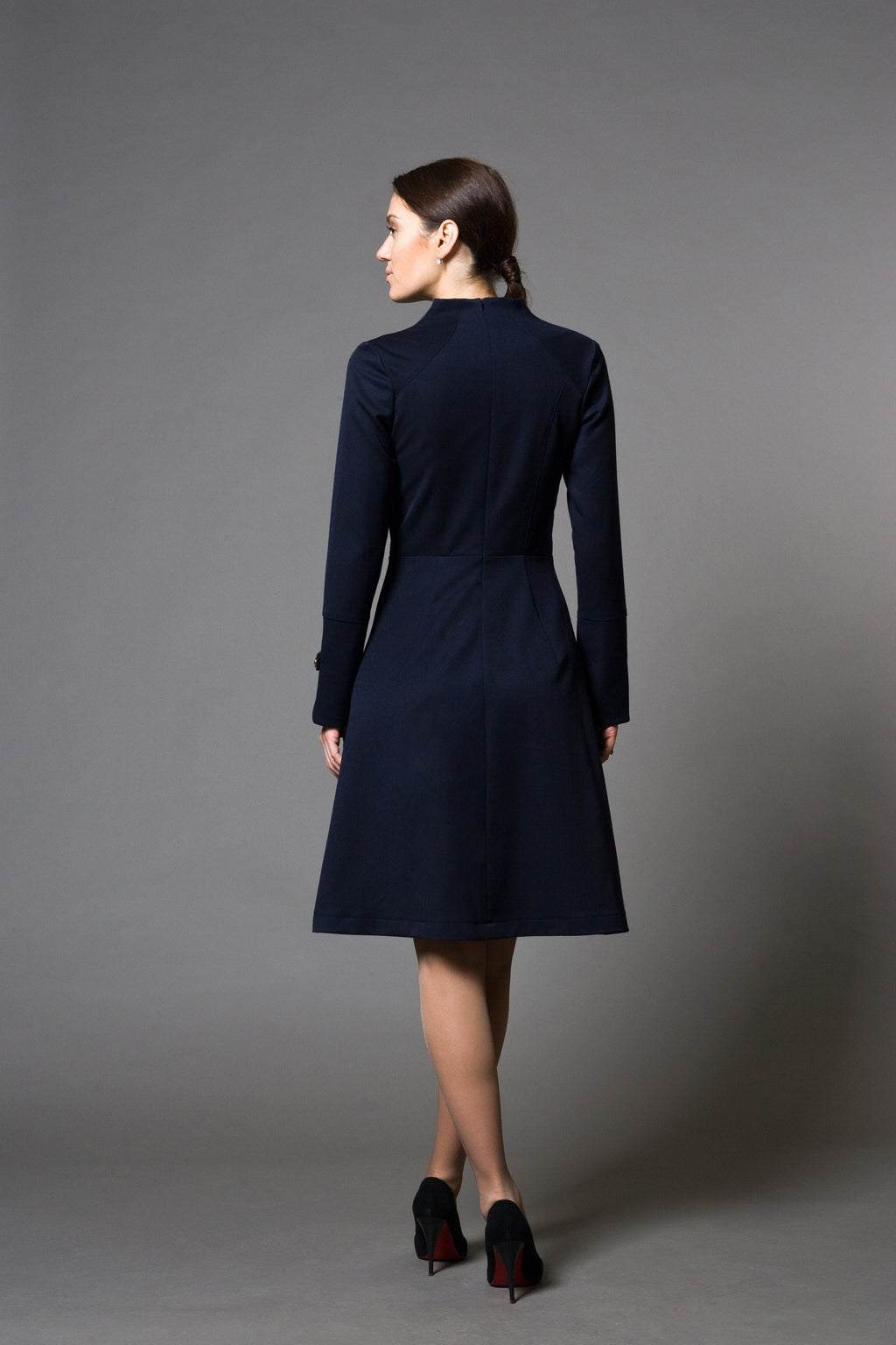 Nell Navy Midi Dress — view 2