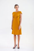 Nadia Mustard A-Line Midi Dress — Dress Code