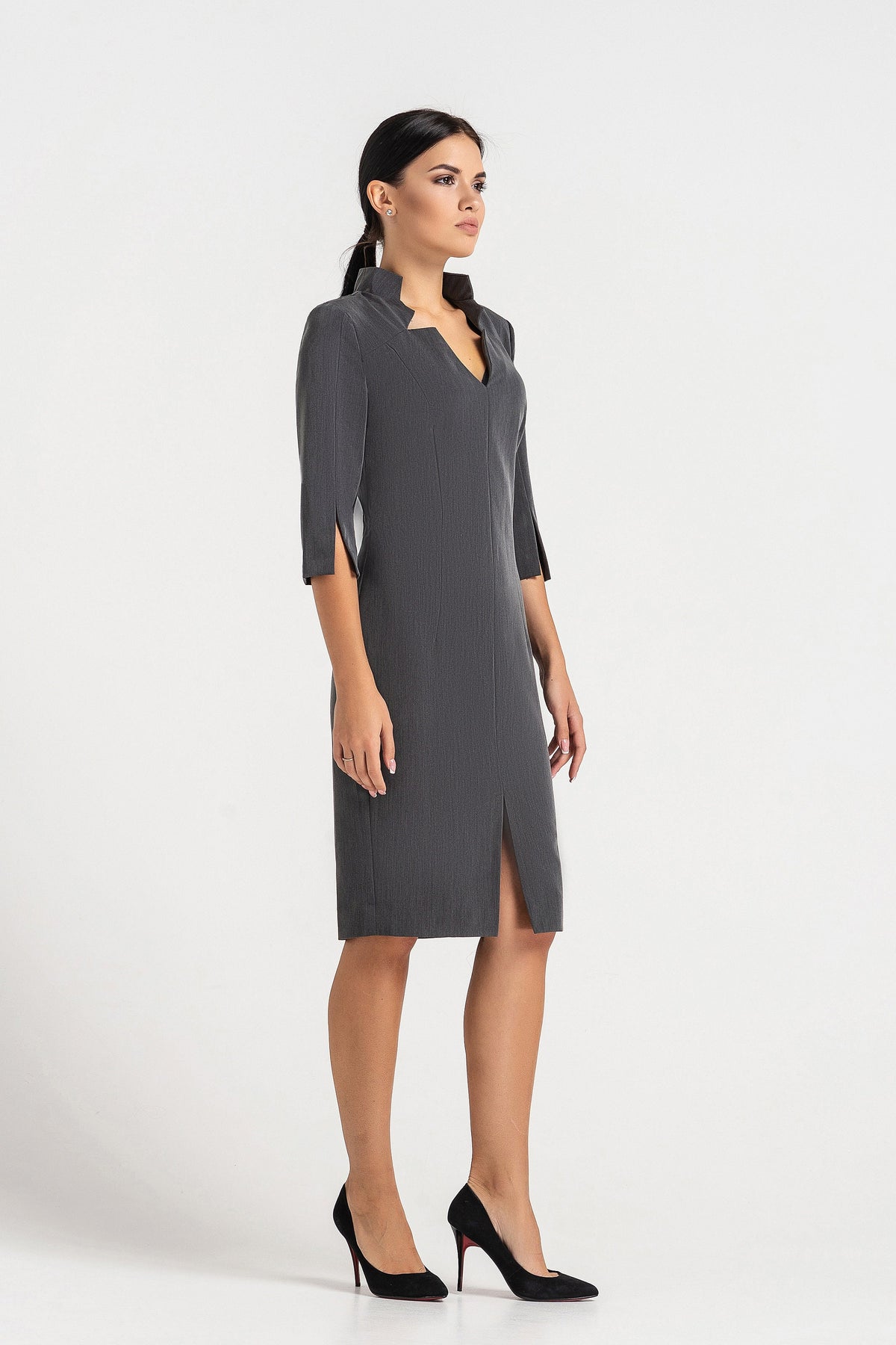 Adele Gray Midi Dress — view 4