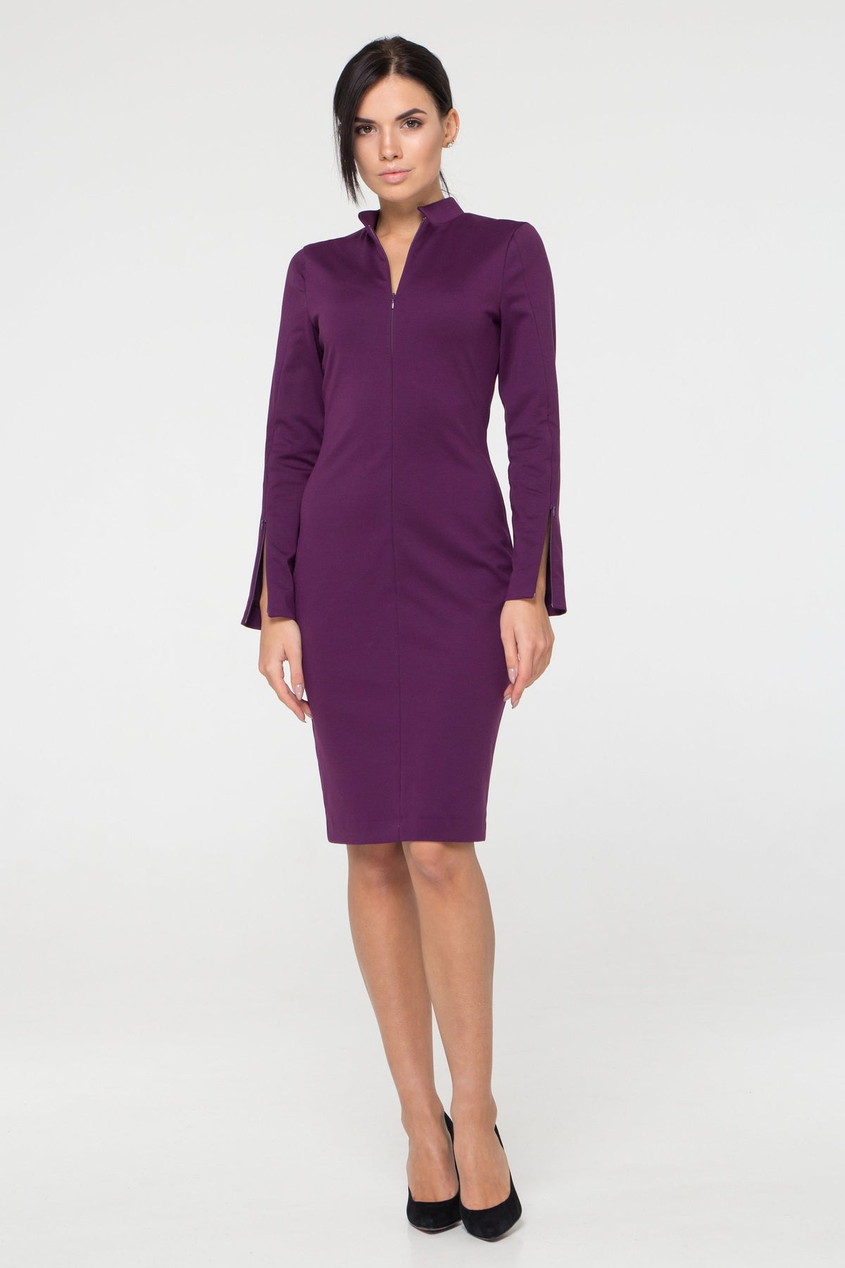 Esme Purple Bodycon Midi Dress — view 3