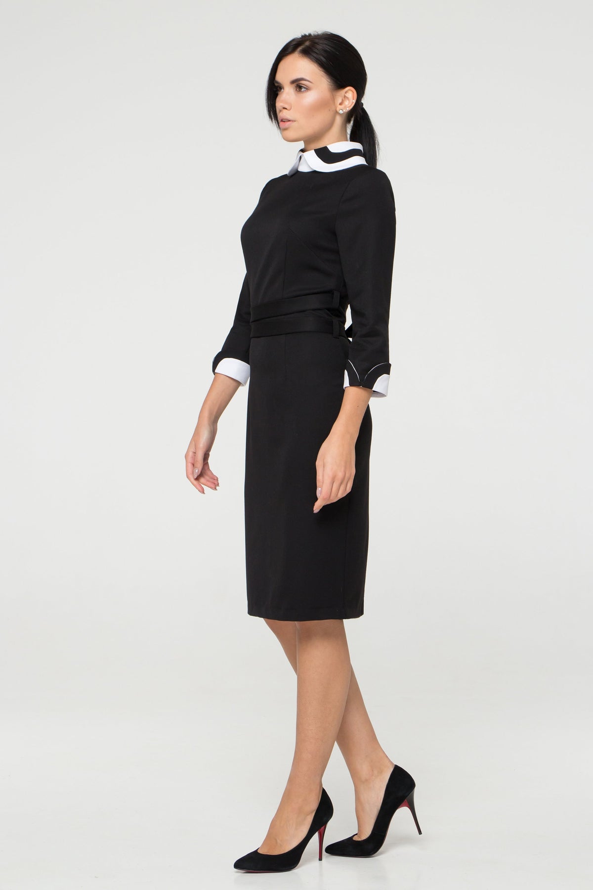 Pia Black Midi Dress — view 2