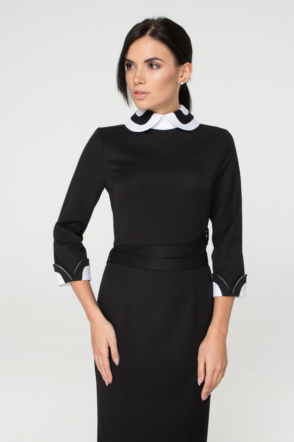 Pia Black Midi Dress — view 3