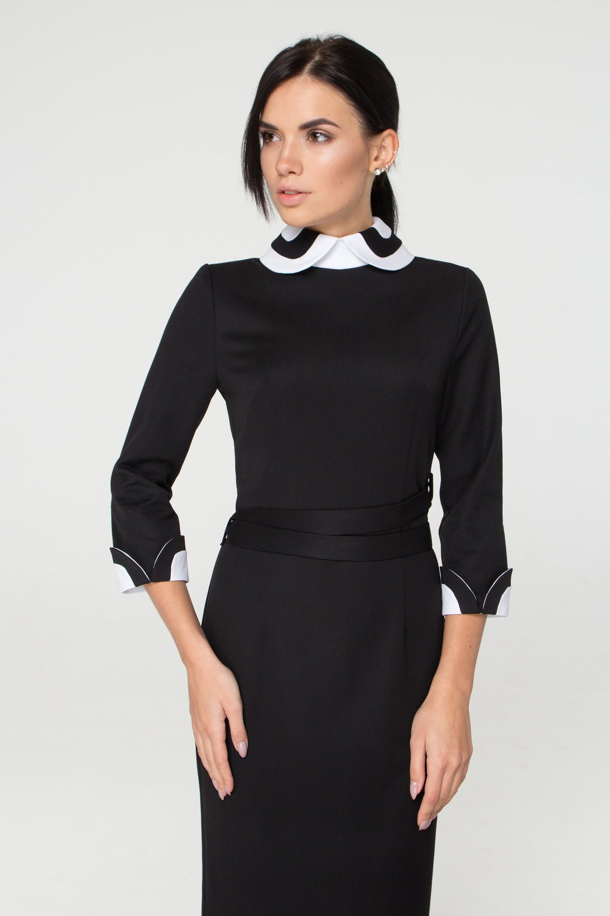 Pia Black Midi Dress — view 3