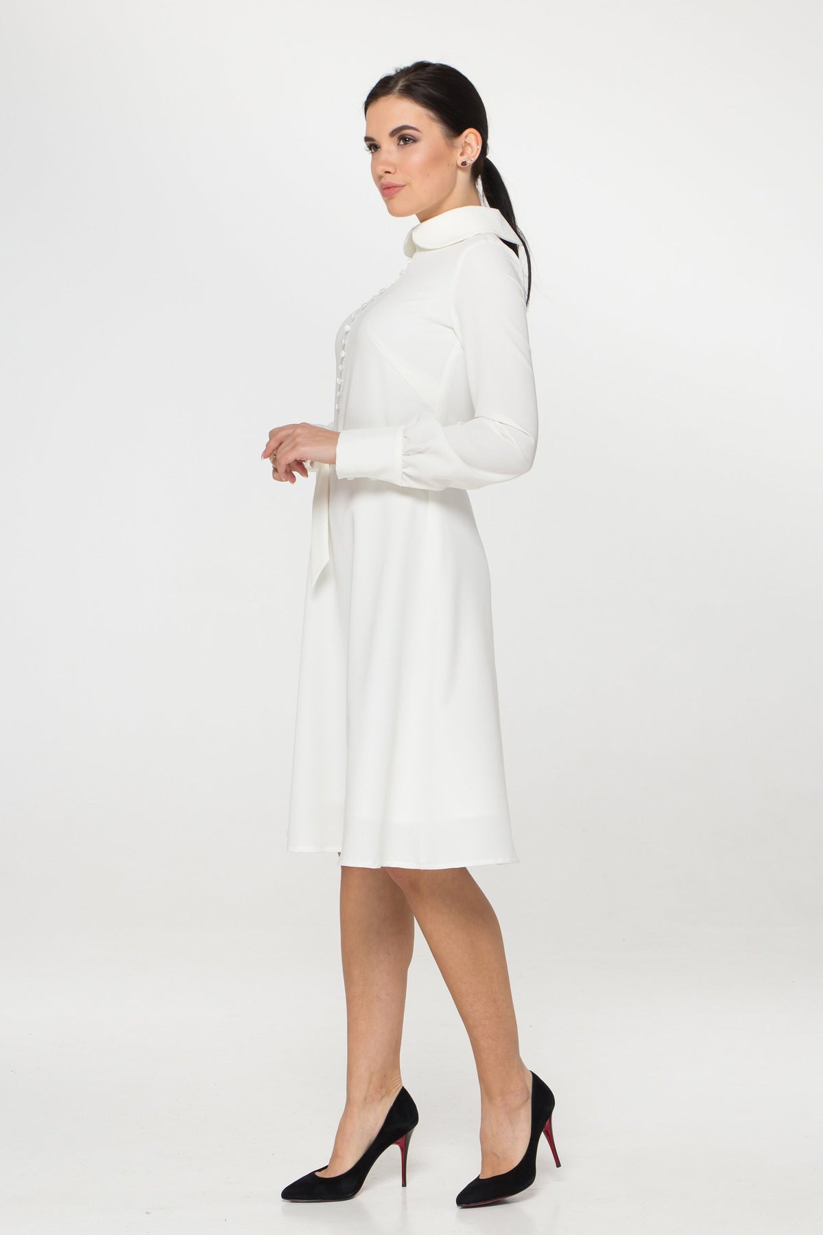 Una White Swing Midi Dress — view 5