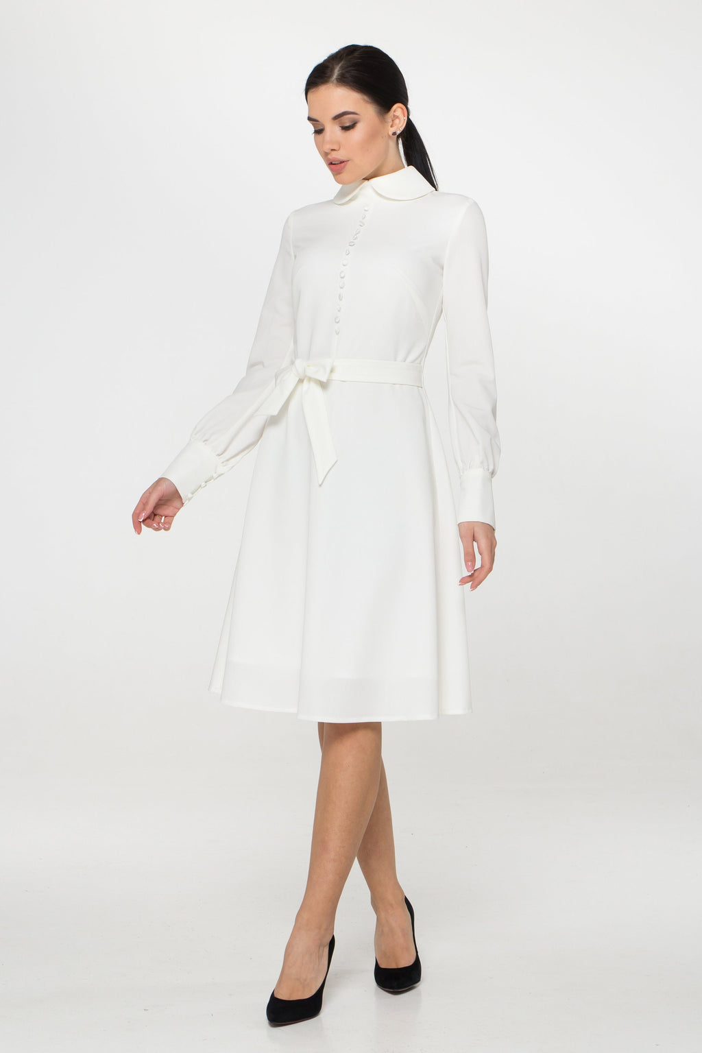 Una White Swing Midi Dress — view 4