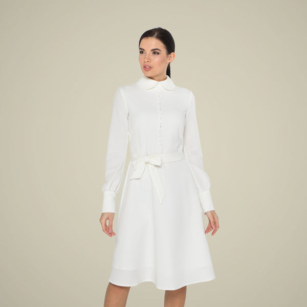 Una White Swing Midi Dress