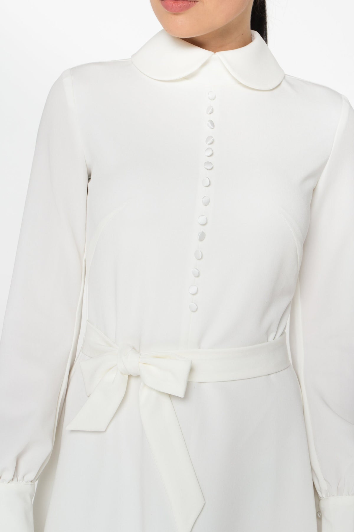 Una White Swing Midi Dress — view 2