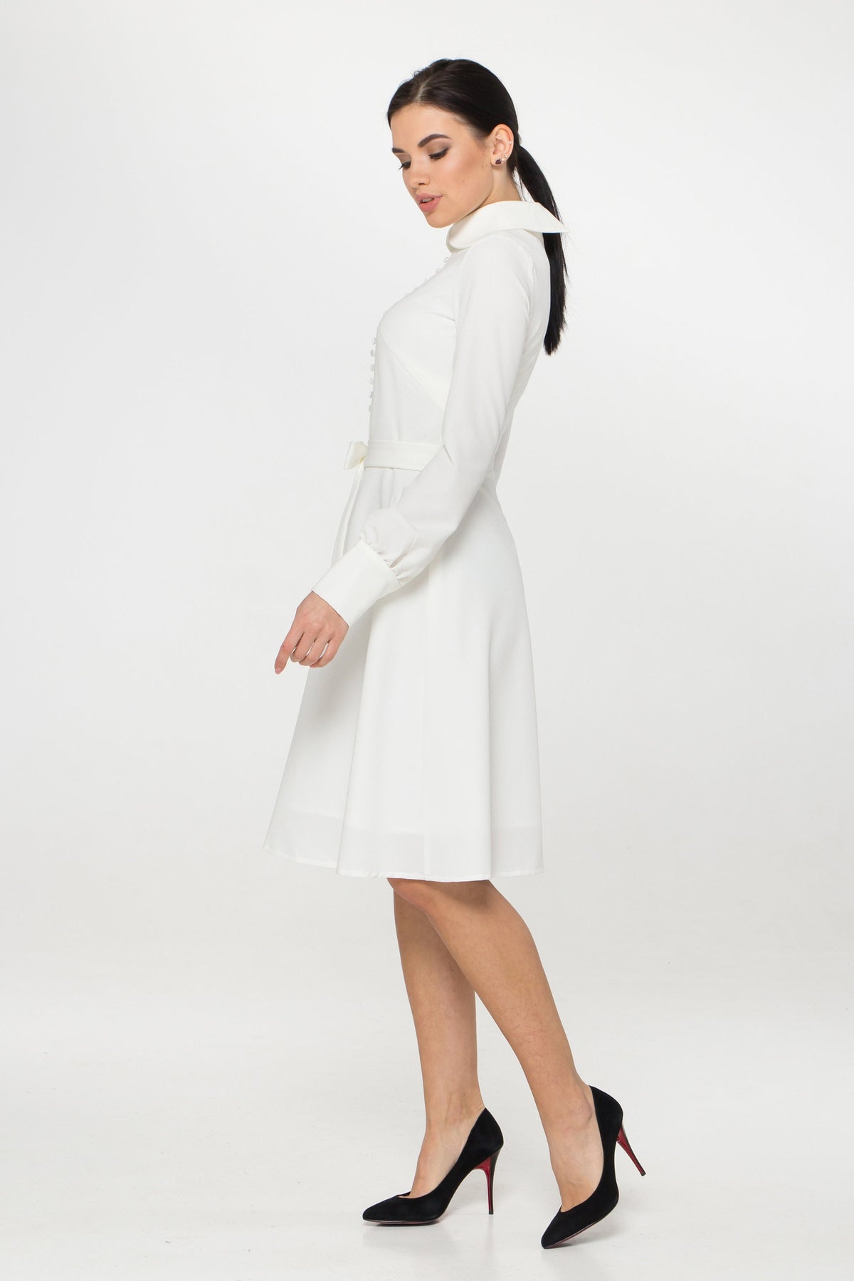 Una White Swing Midi Dress — view 6