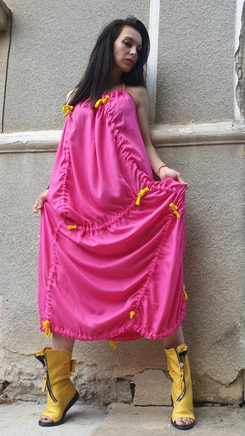 Edie Pink Cotton Maxi Dress — Dress Code