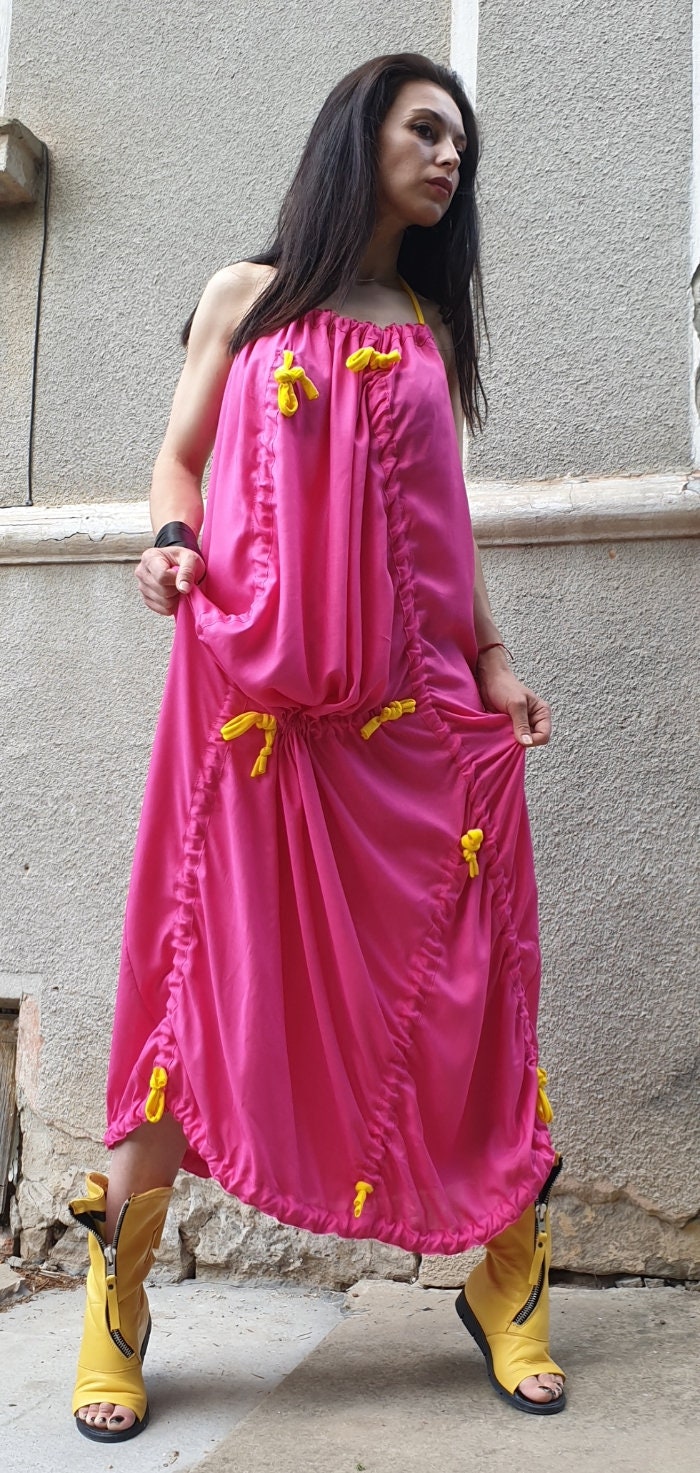Edie Pink Cotton Maxi Dress — view 4