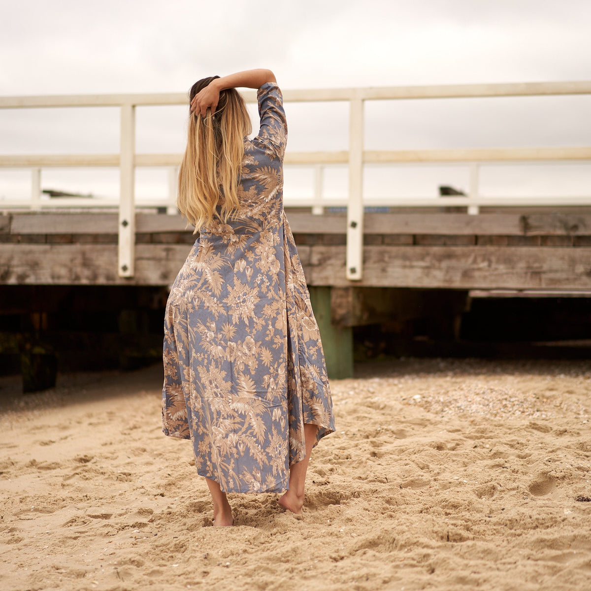 Valen Floral Cotton Wrap Maxi Dress — view 3