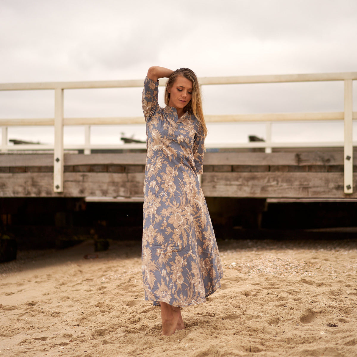 Valen Floral Cotton Wrap Maxi Dress — view 2