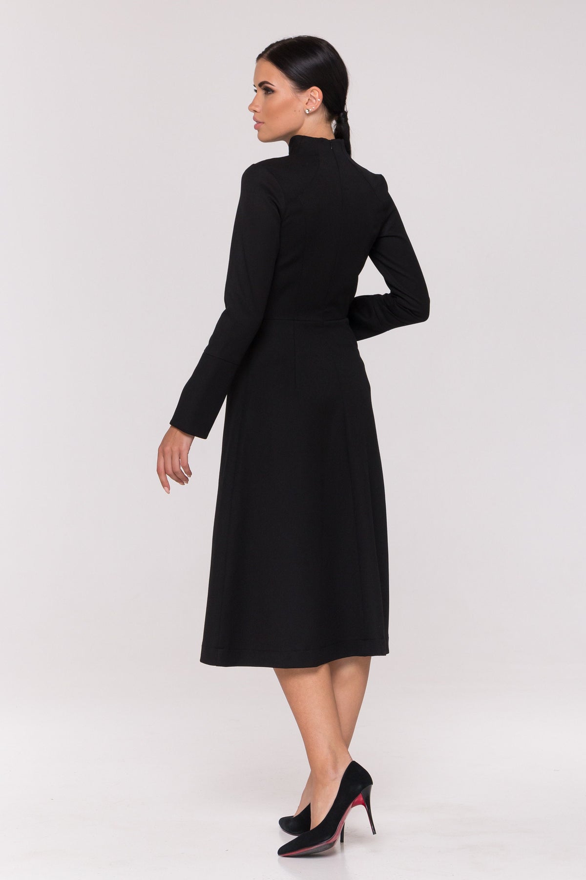 Freya Black Fit-and-Flare Midi Dress — view 5
