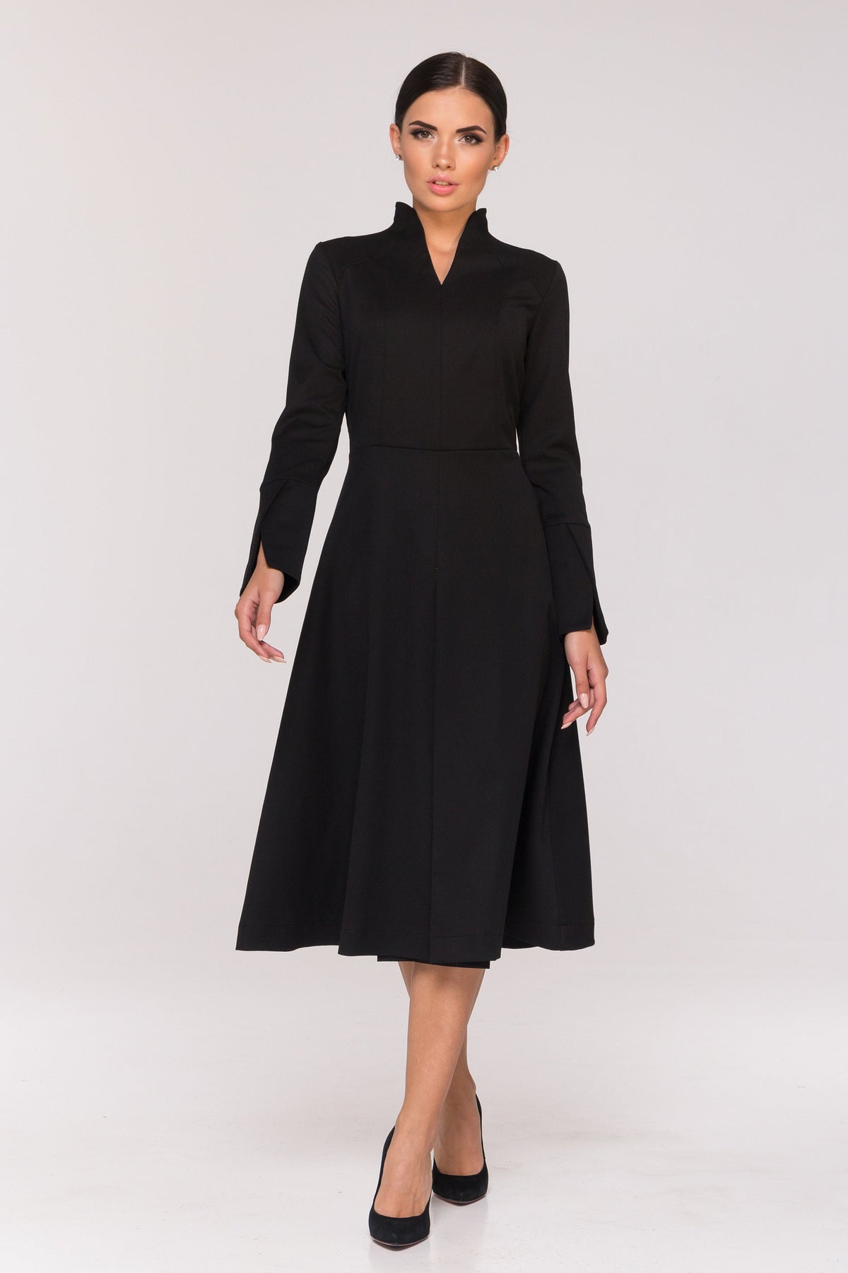 Freya Black Fit-and-Flare Midi Dress — view 2