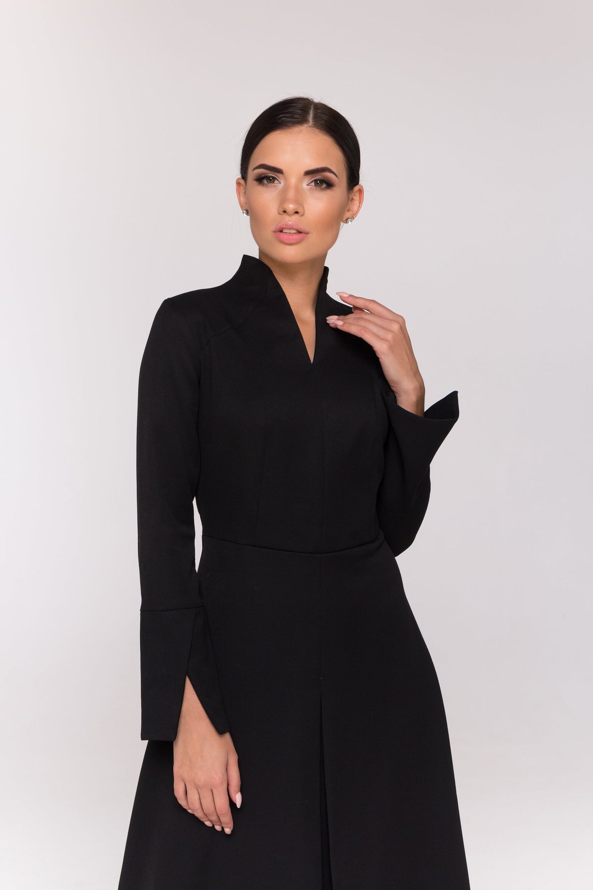 Freya Black Fit-and-Flare Midi Dress — Dress Code