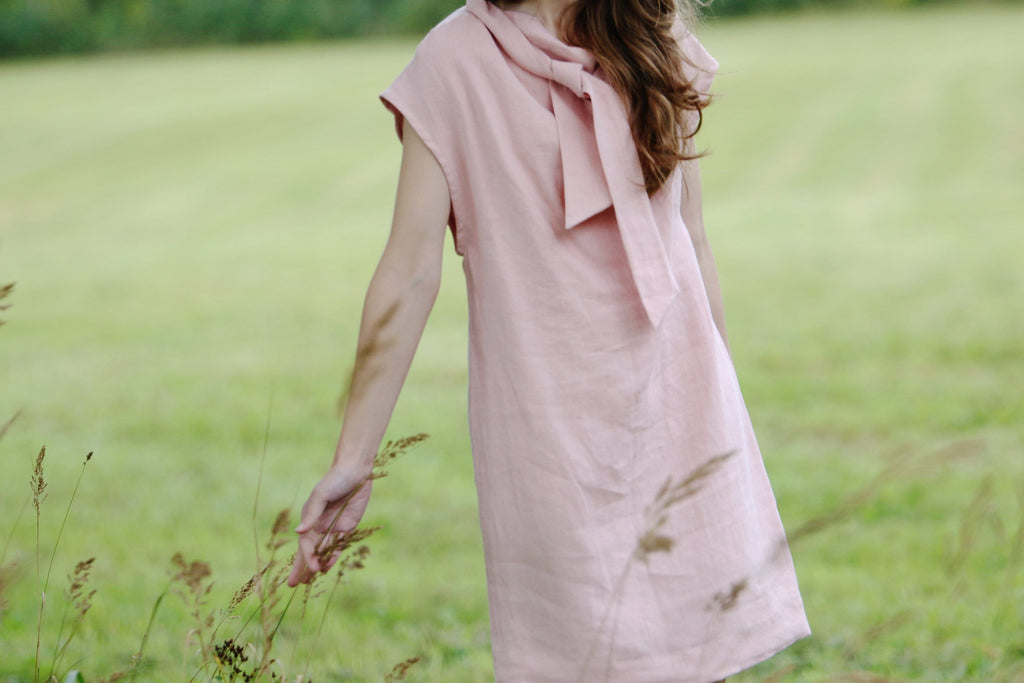 Ruby Blush Linen Midi Dress — Dress Code