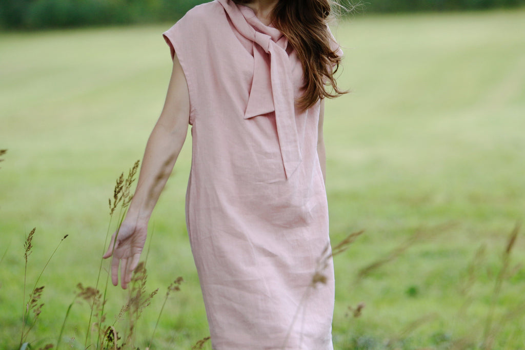 Ruby Blush Linen Midi Dress — view 3