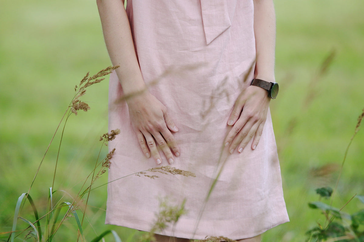 Ruby Blush Linen Midi Dress — view 4