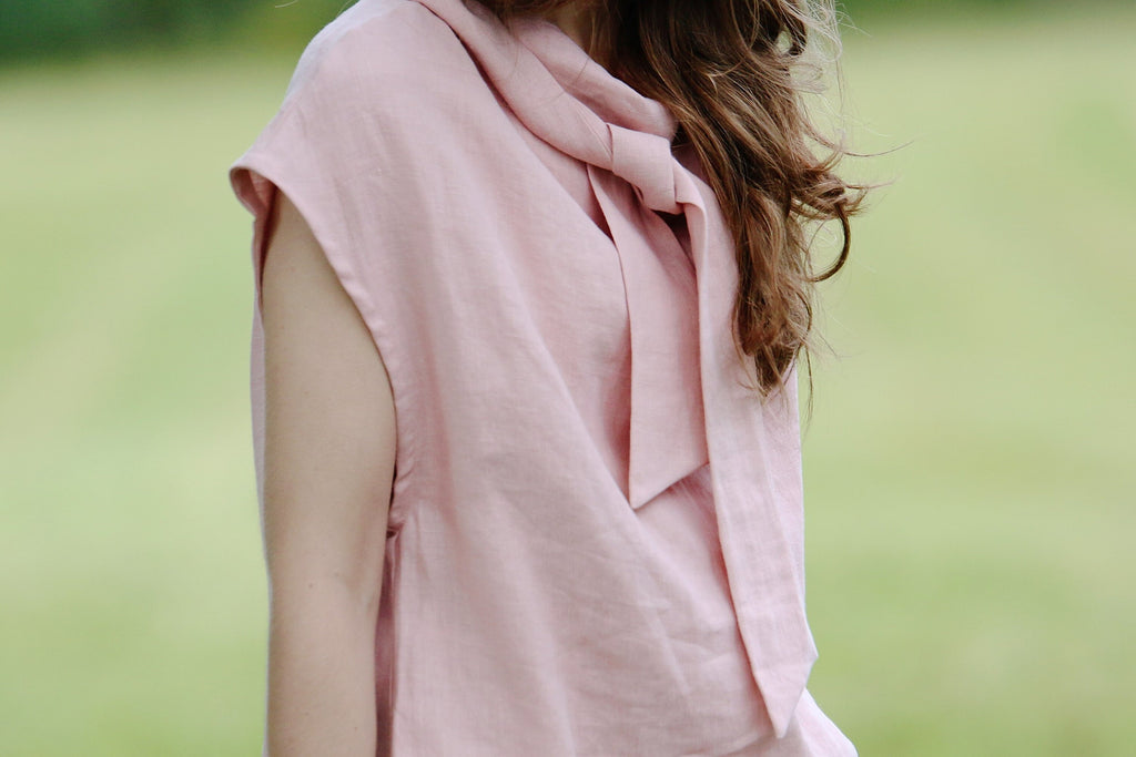 Ruby Blush Linen Midi Dress — view 5