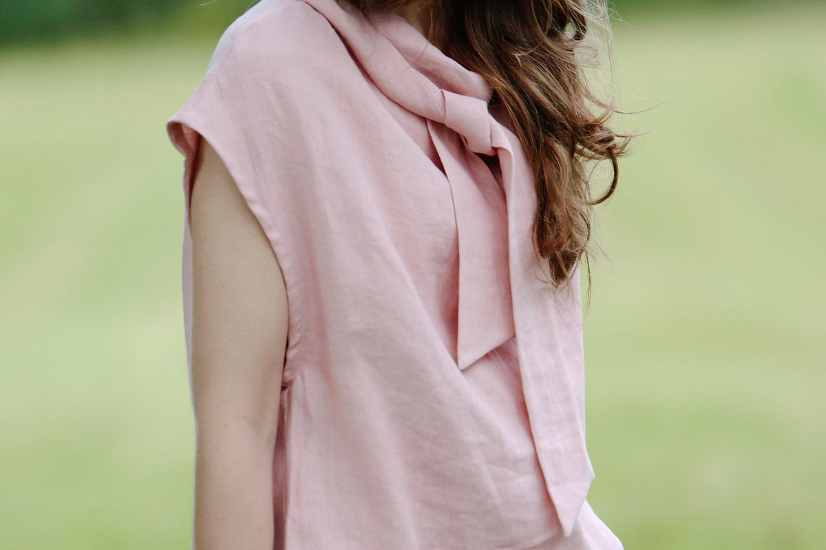 Ruby Blush Linen Midi Dress — view 5