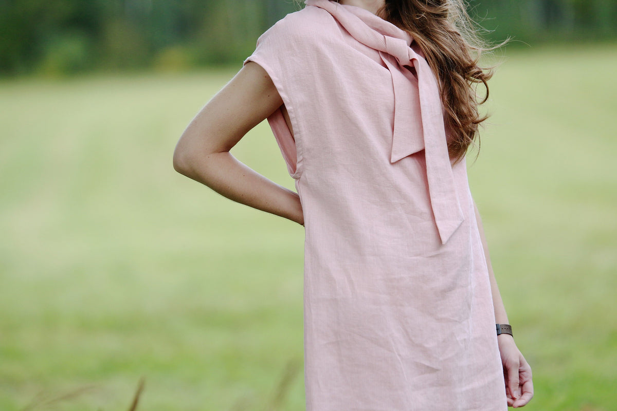 Ruby Blush Linen Midi Dress — view 2