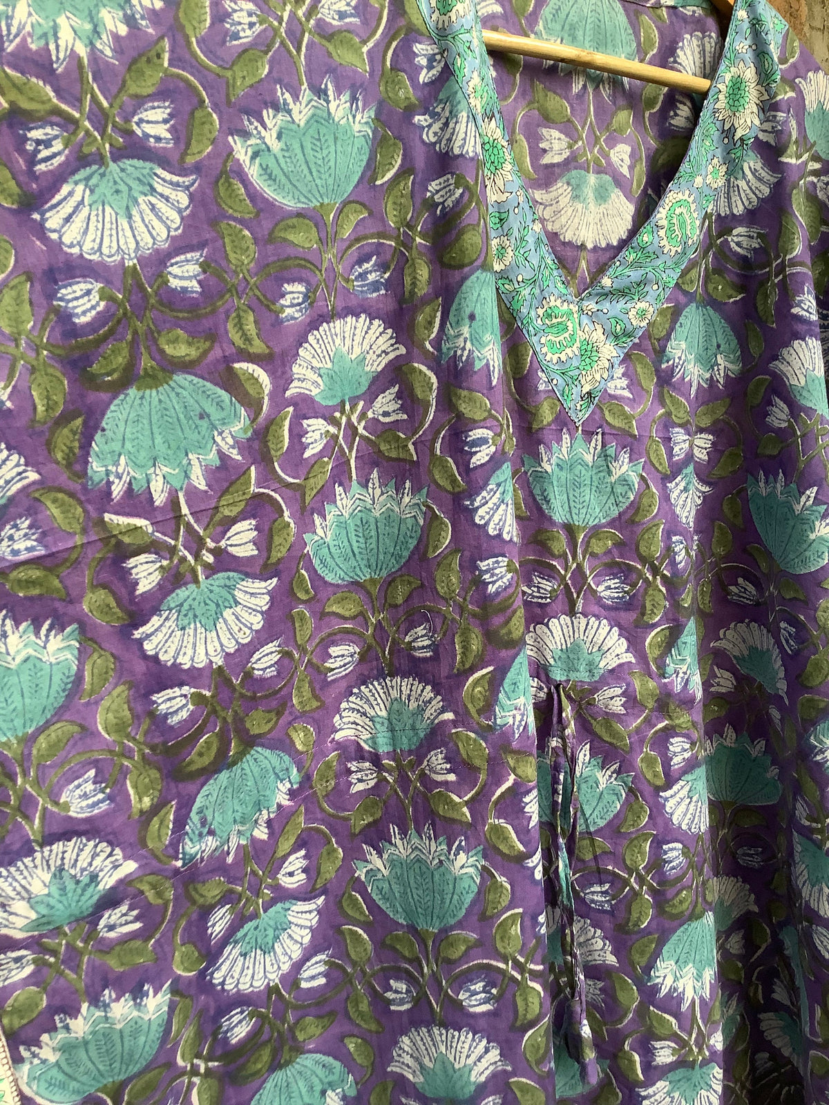 Dora Purple Cotton Kaftan Maxi Dress — view 4