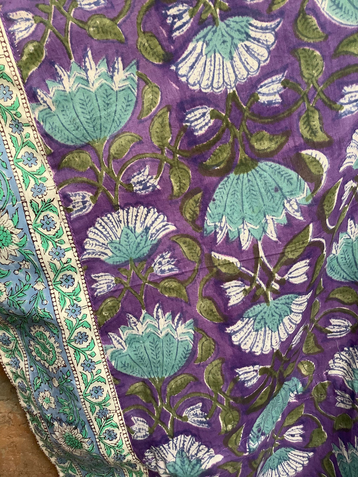 Dora Purple Cotton Kaftan Maxi Dress — view 5
