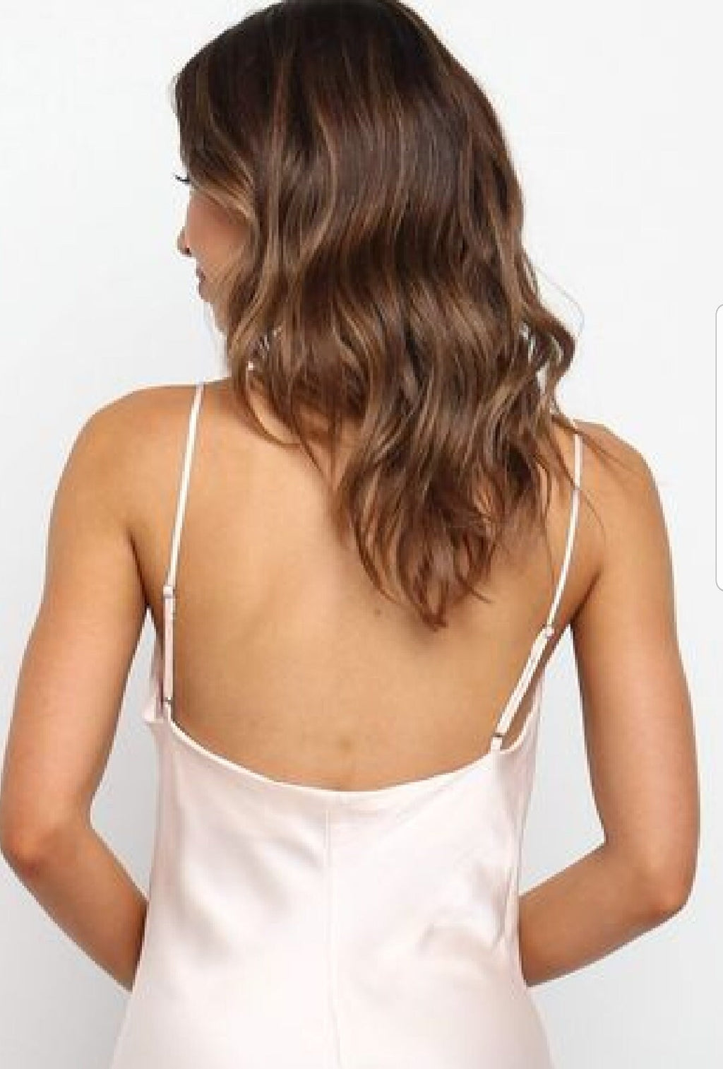 Ellie White Satin Open-Back Midi Dress — view 5
