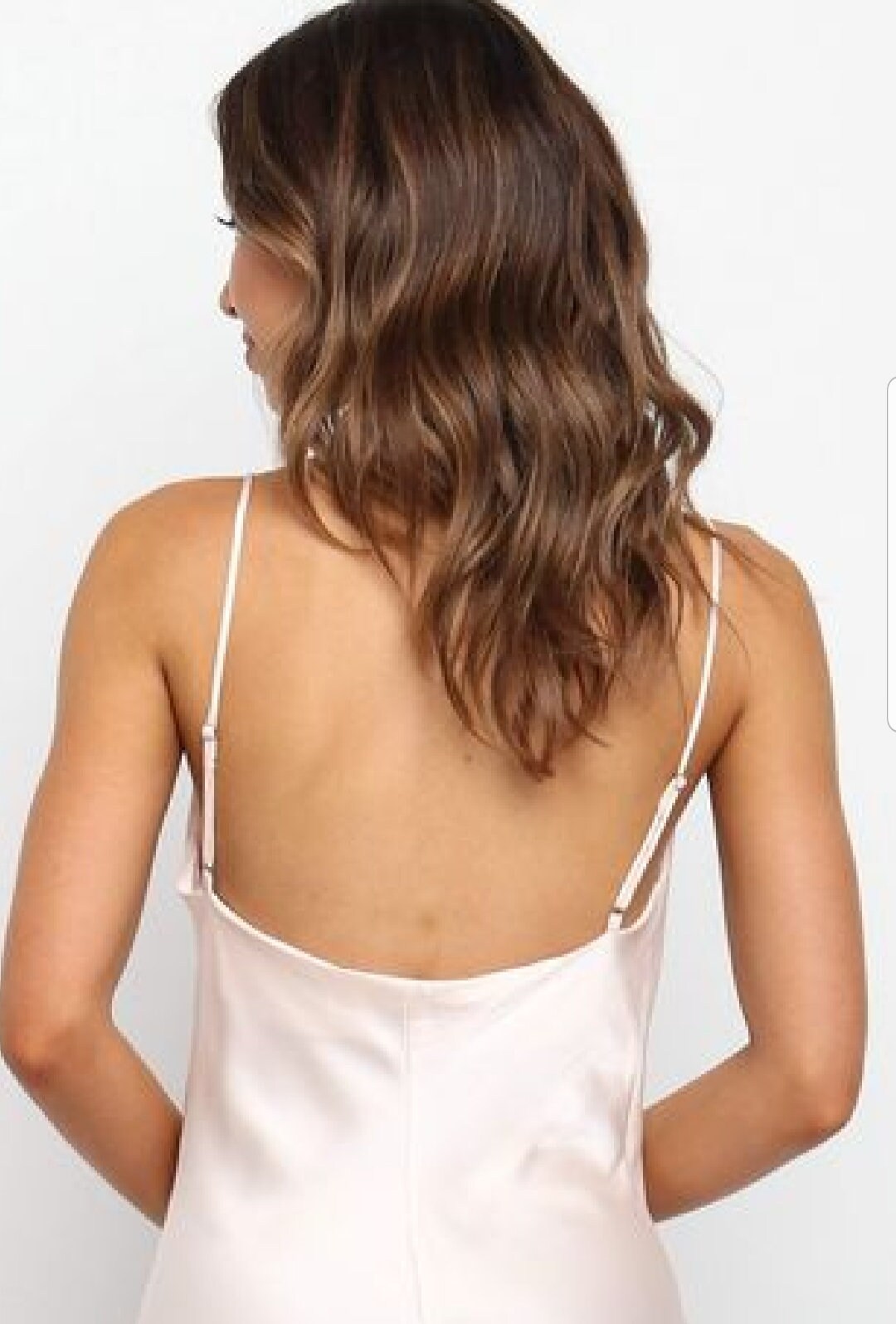 Ellie White Satin Open-Back Midi Dress — view 5