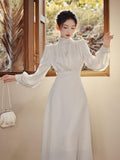 Tessa White Cotton High-Waist Midi Dress — Dress Code