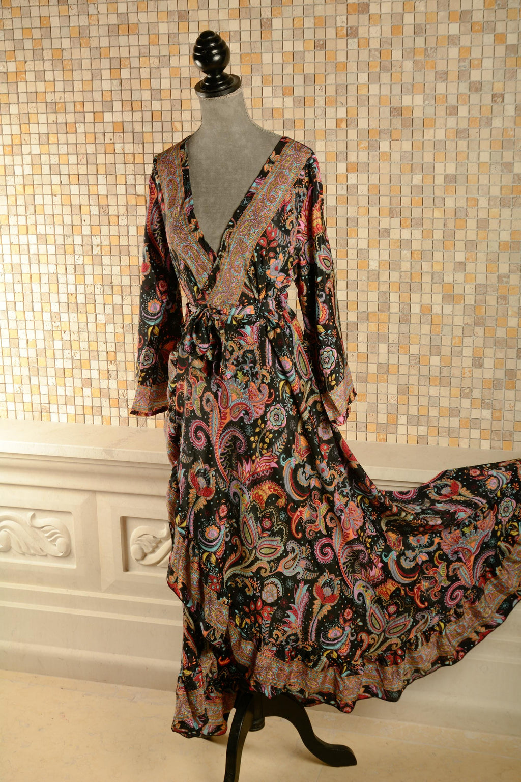 Isla Floral Wrap Maxi Dress — view 3
