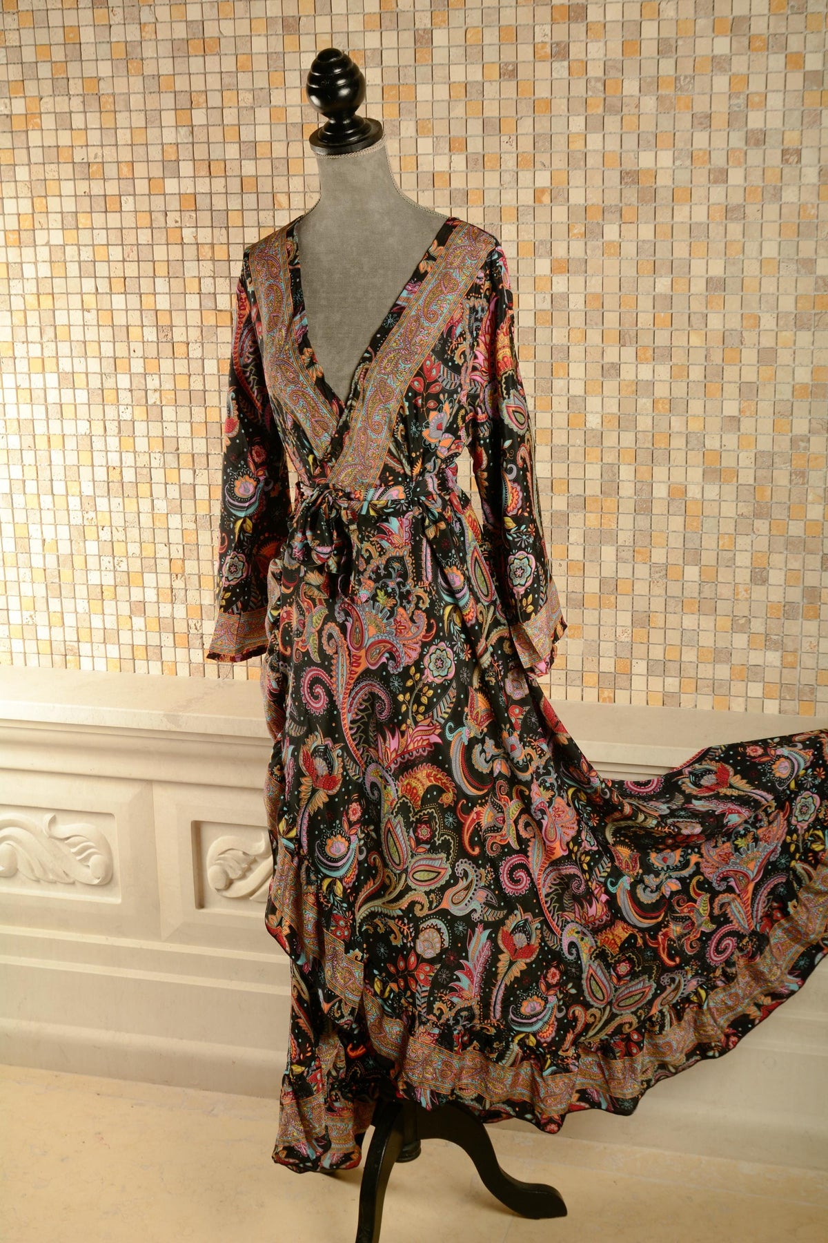 Isla Floral Wrap Maxi Dress — view 3