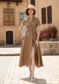Nina Olive Linen Shirt Midi Dress — Dress Code