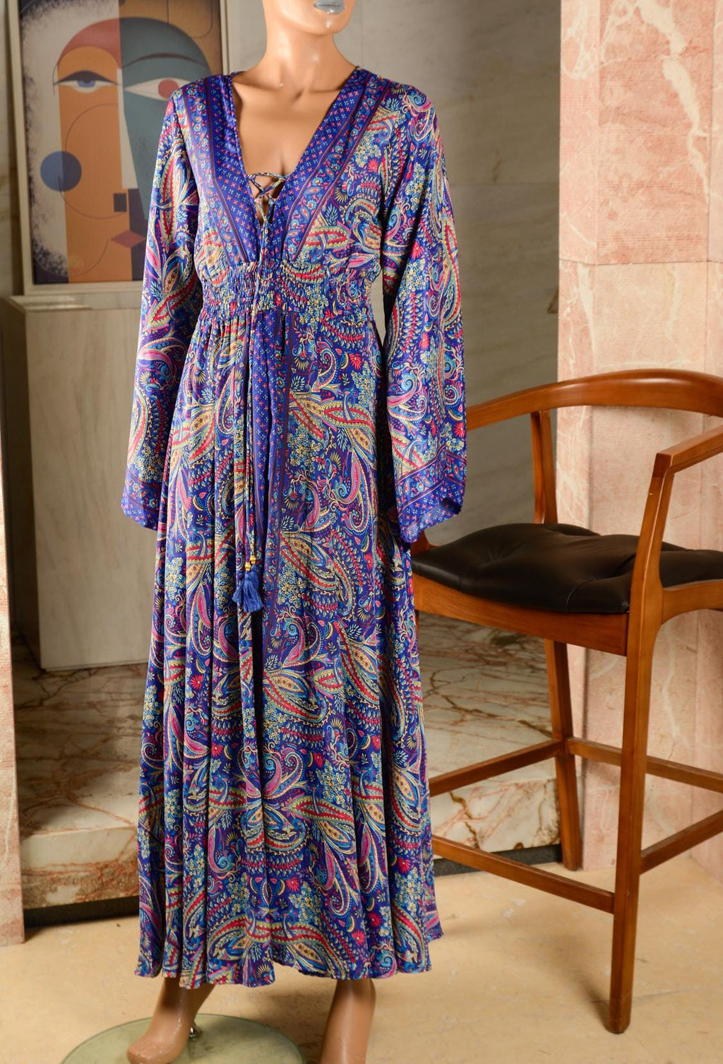Rhea Floral Lace Maxi Dress — view 3
