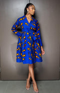 Rae Blue Cotton Shirt Midi Dress — Dress Code