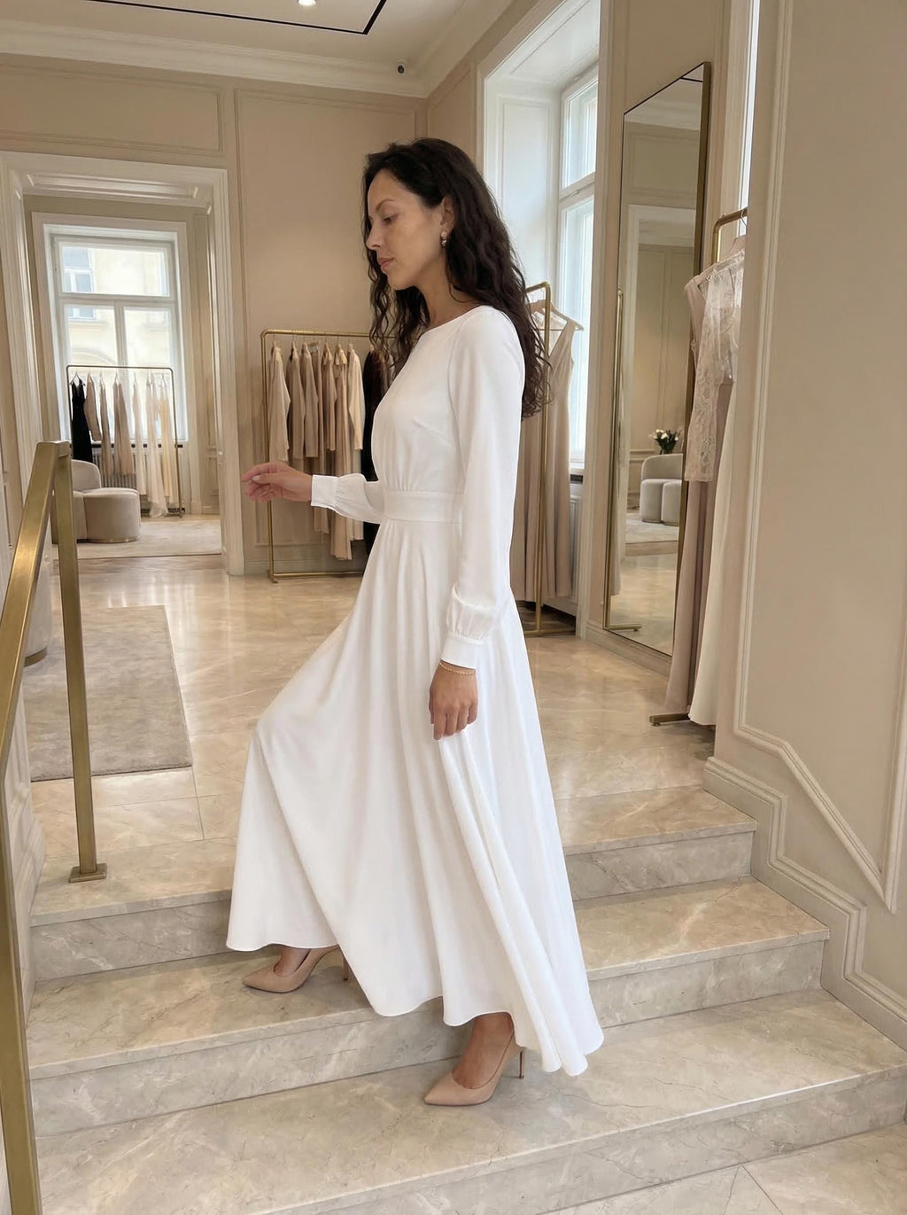 Kit White Satin Open-Back Midi Dress — view 2