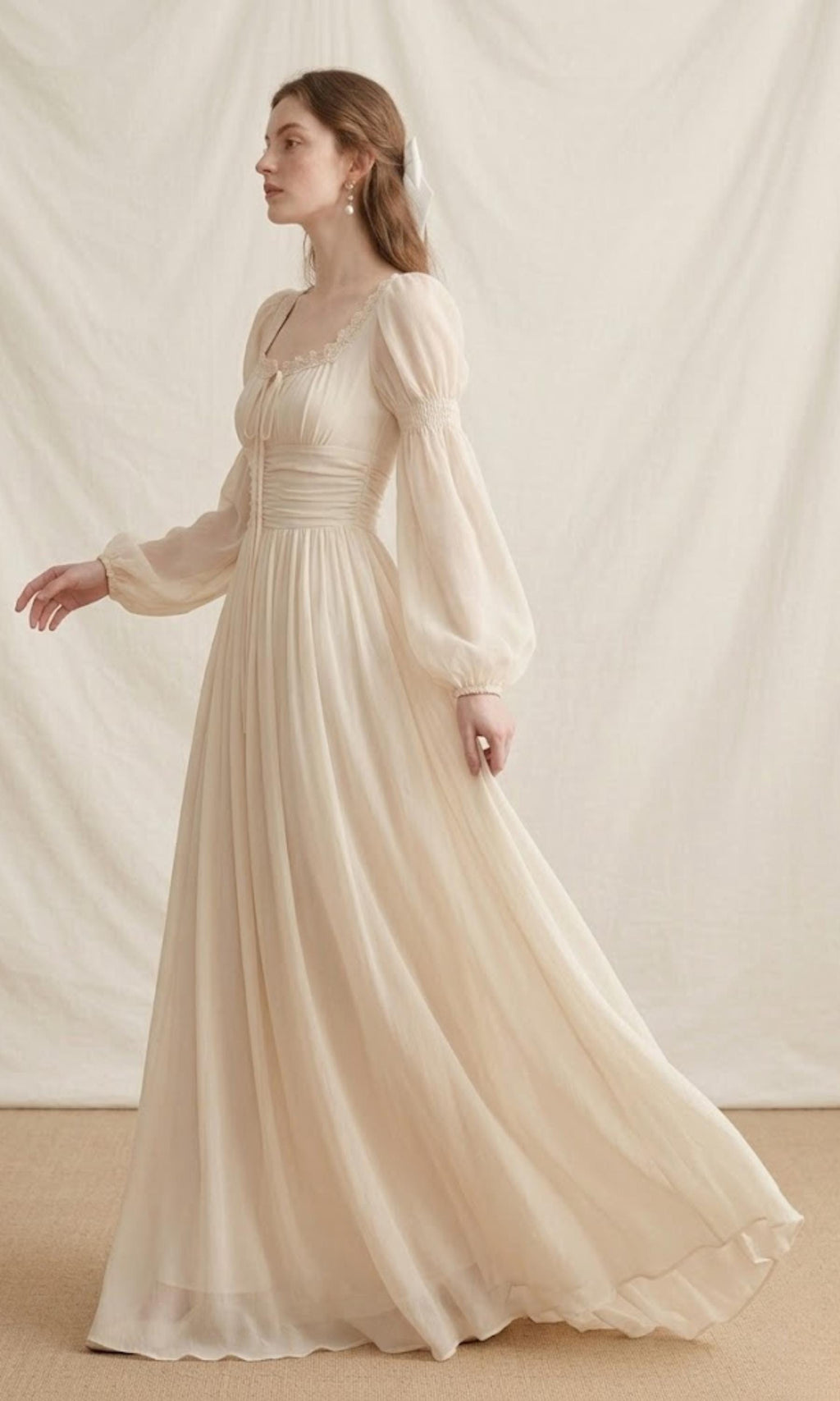 Quinn Beige Midi Dress — view 3