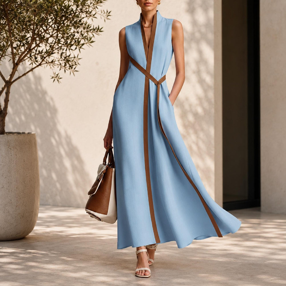 Ingrid Light Blue Maxi Dress — Dress Code