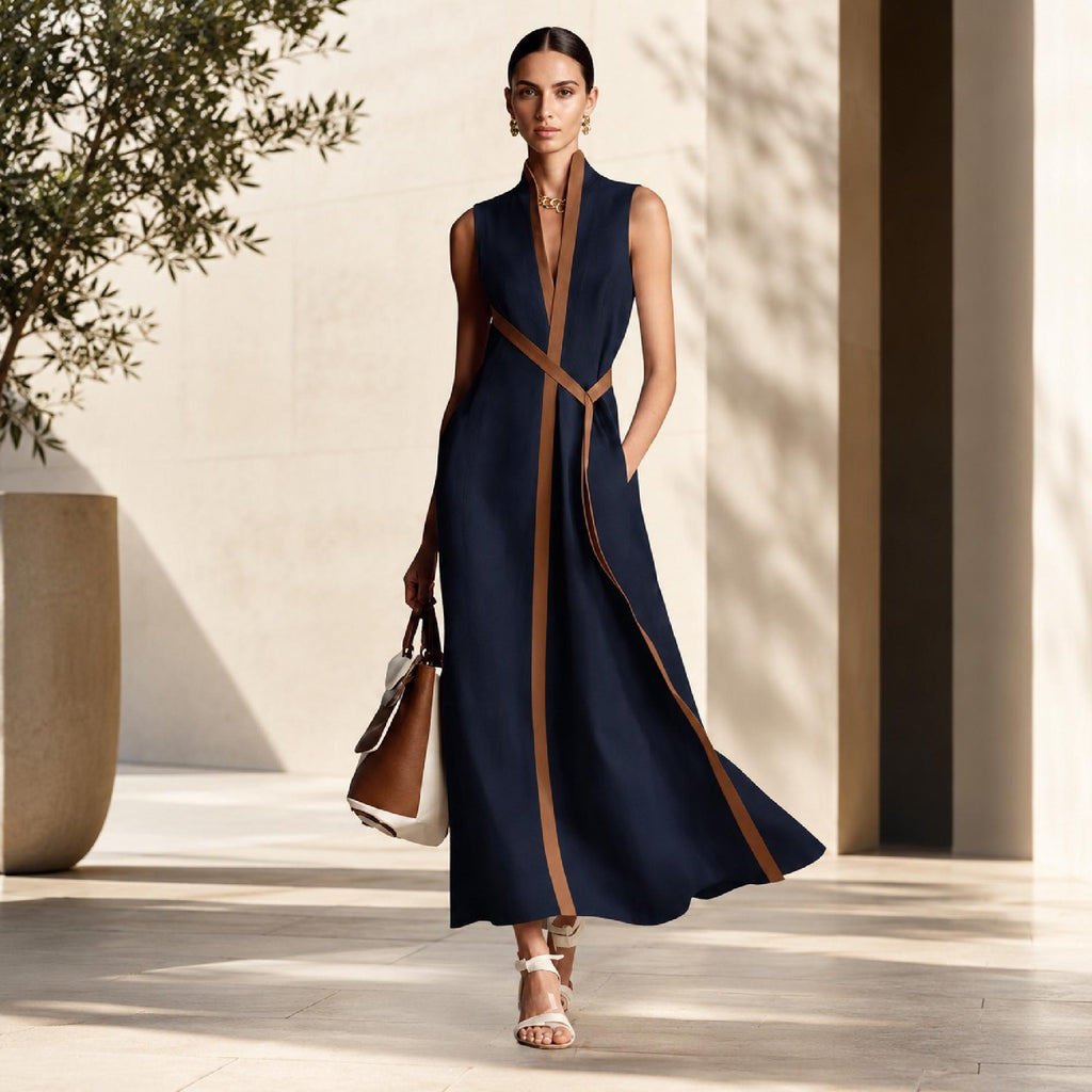 Ingrid Light Blue Maxi Dress — view 3