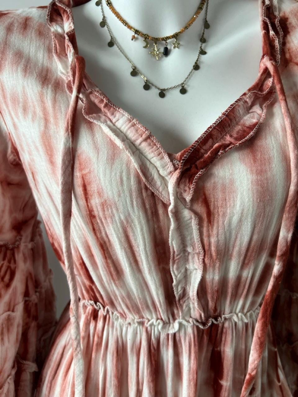 Xena Pink Cotton Tie-Dye Maxi Dress — view 5