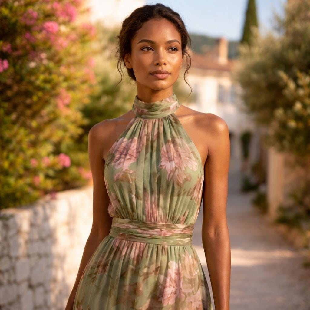 Opal Floral Halter Maxi Dress — view 2
