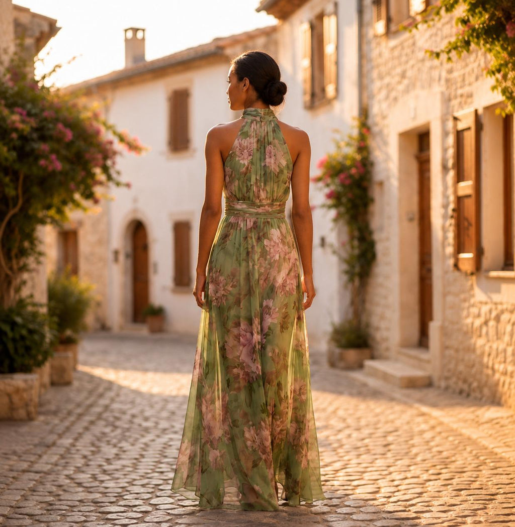 Opal Floral Halter Maxi Dress — view 4