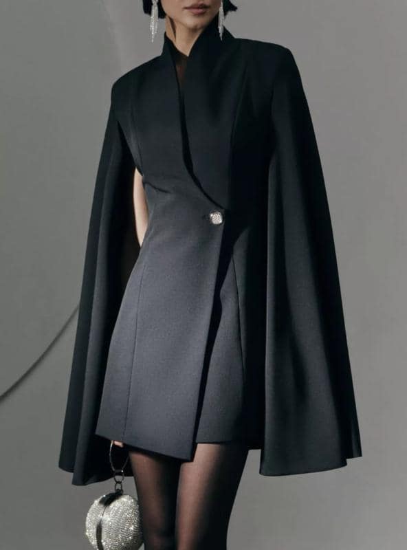 Nora Black Mini Dress — view 2