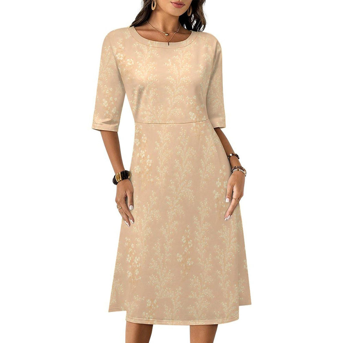 Stella Floral A-Line Midi Dress — view 3