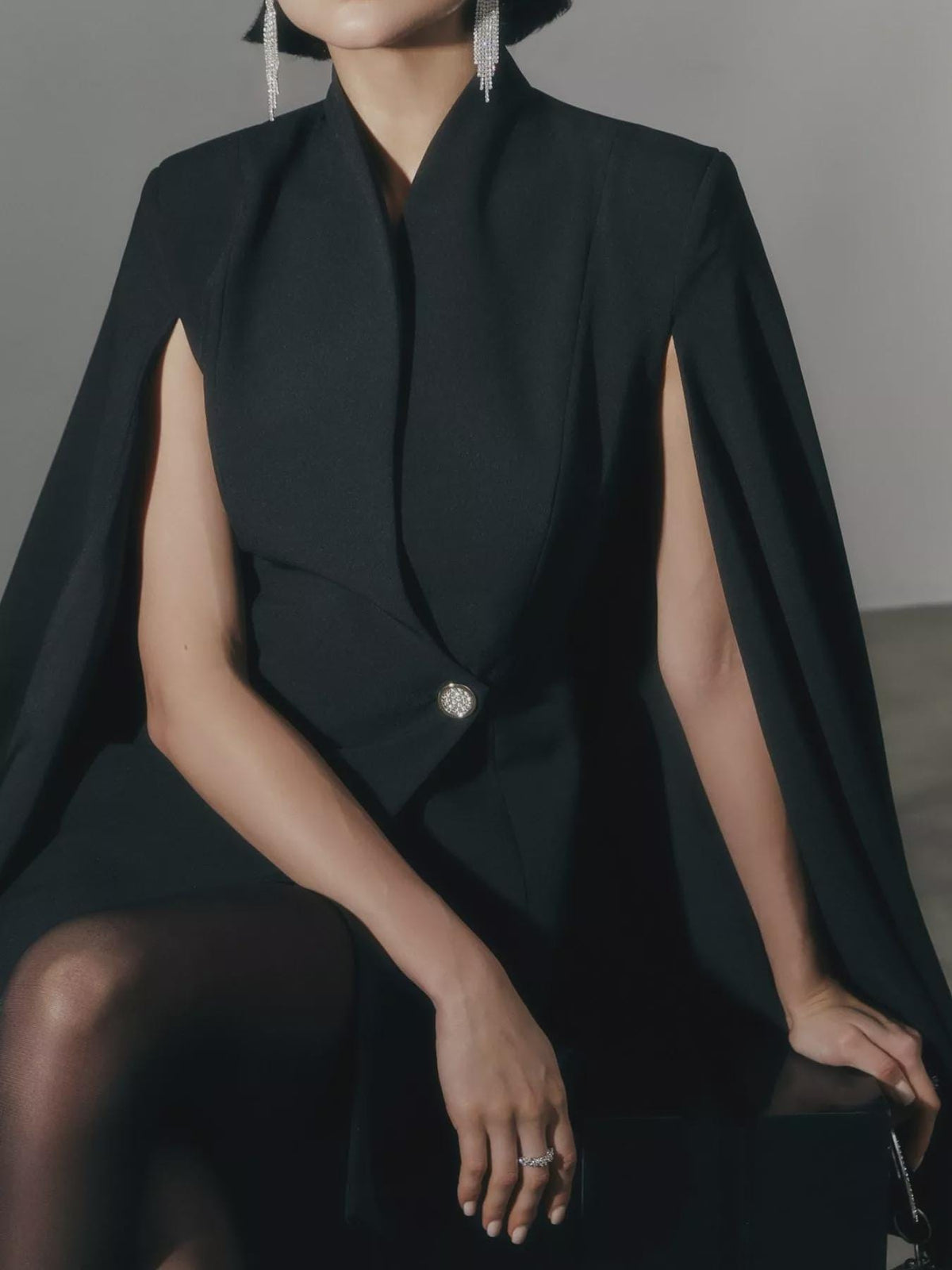 Nora Black Mini Dress — view 3