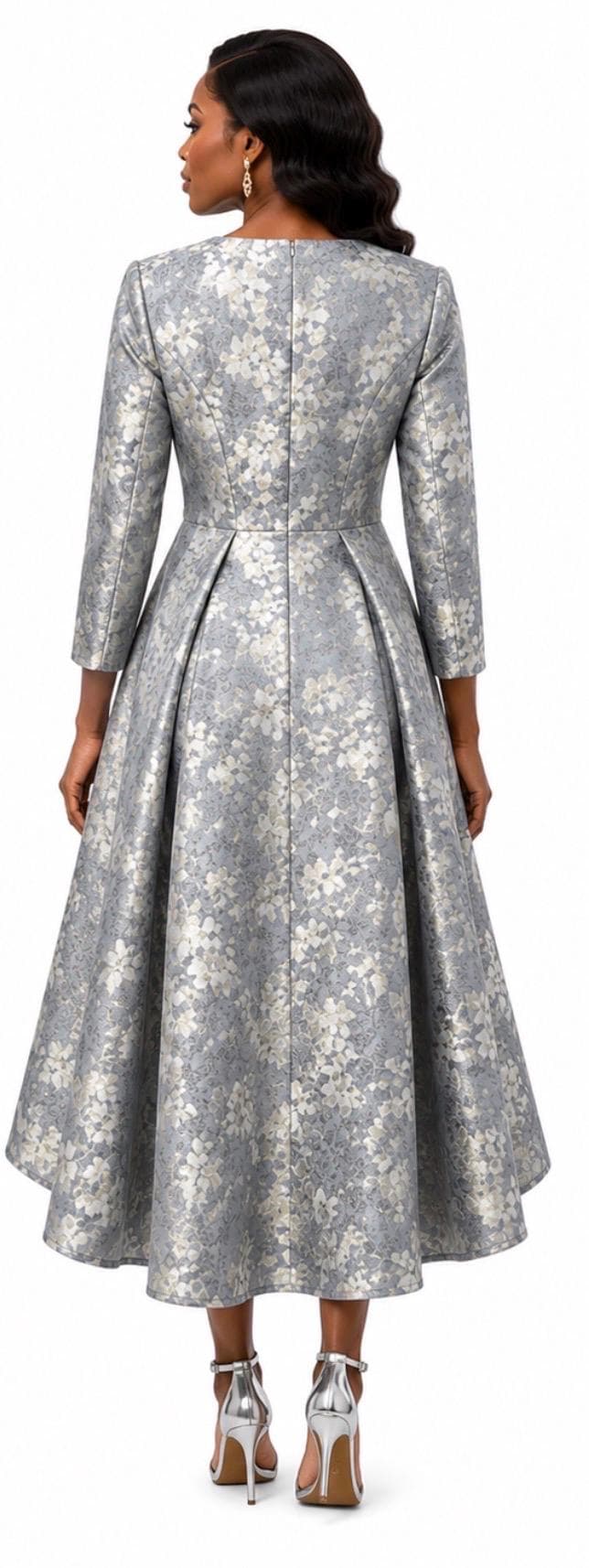 Noor Silver Midi Dress — view 2