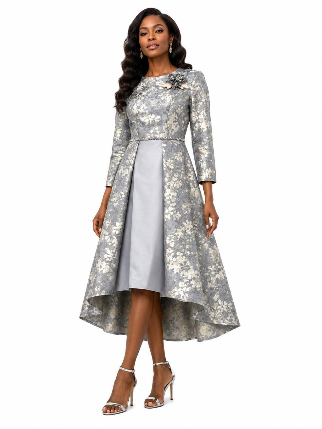 Noor Silver Midi Dress — Dress Code