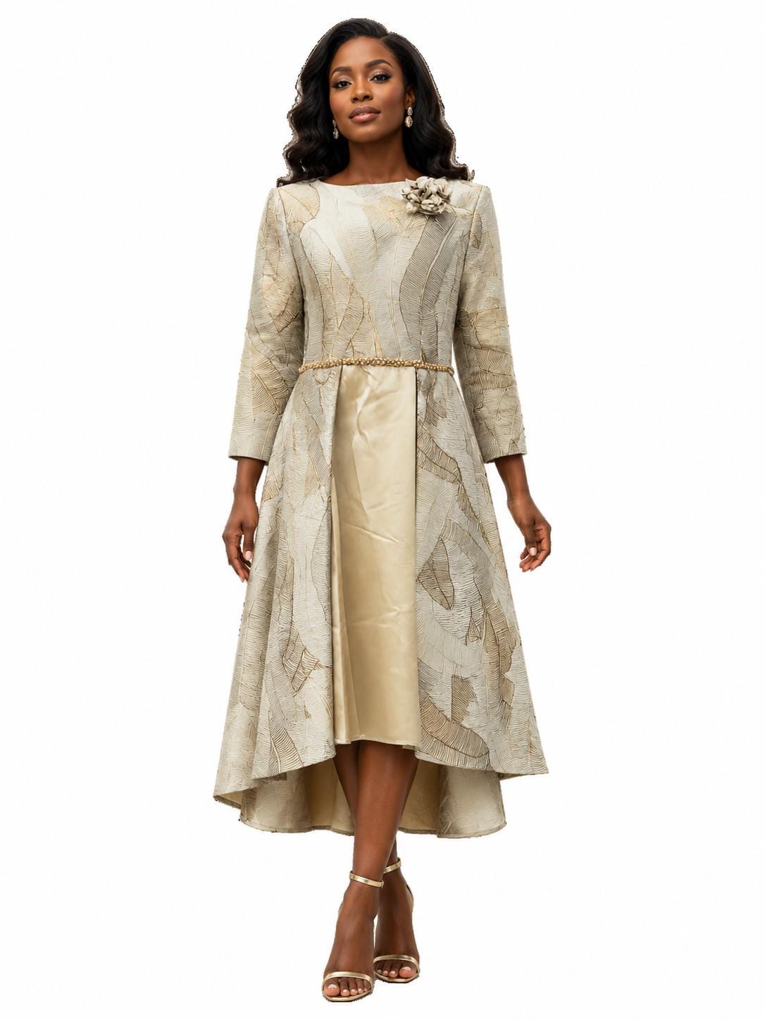 Noor Silver Midi Dress — view 4
