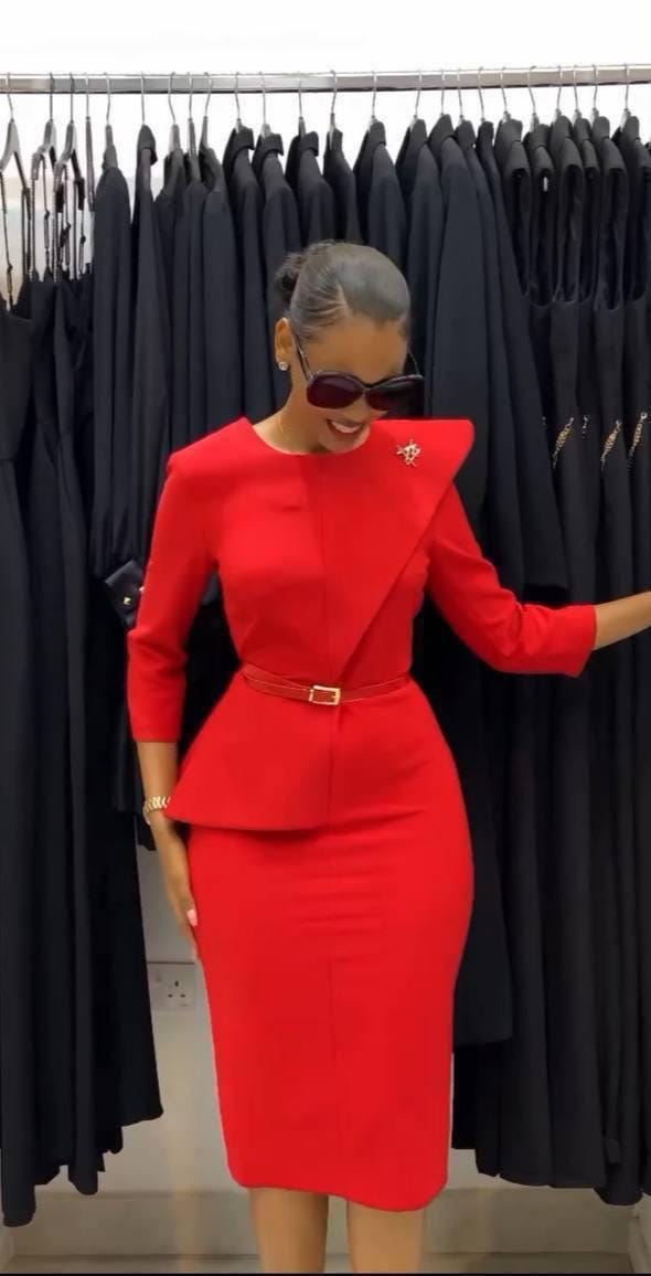 Iris Red Crepe Bodycon Midi Dress — Dress Code