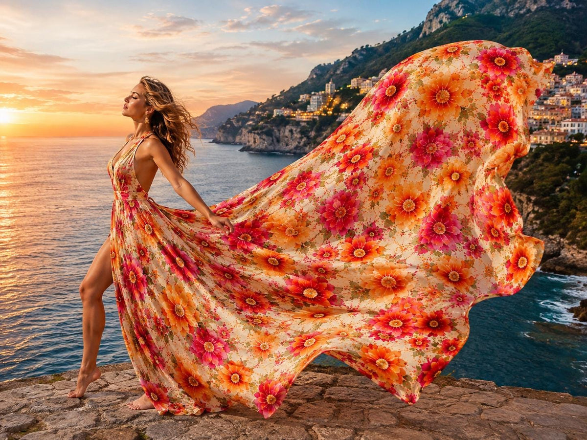 Sloane Floral Halter Maxi Dress — view 5